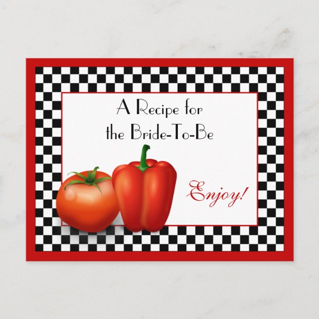 Retro Italian Recipe Card for the Bride to Be (Front)