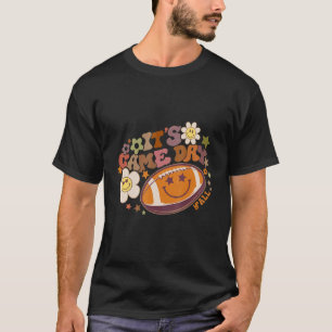 Retro It's Game Day Hippie American Football Happy T-Shirt