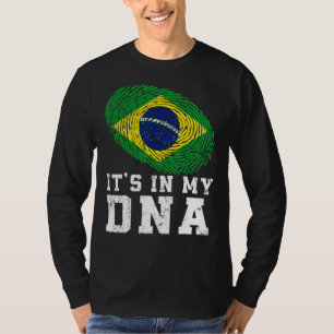 Retro It's In My Dna Brazil Flag Patriotic T-Shirt