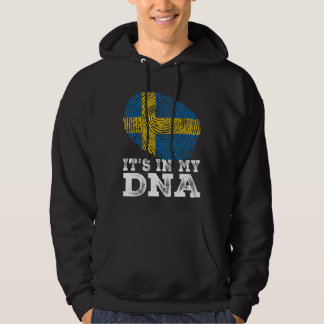 Retro It's In My Dna Sweden Flag Fingerprint Hoodie