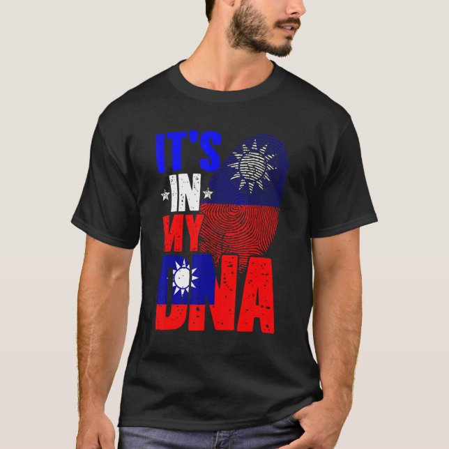Retro It's In My DNA Taiwan Roots Taiwanese Flag F T-Shirt (Front)