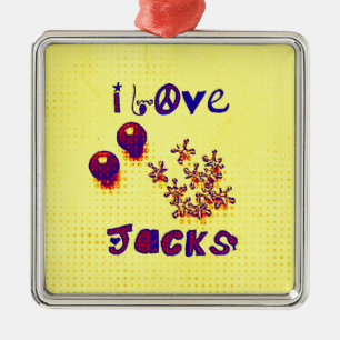 Retro Jacks from 60s 70s Metal Ornament