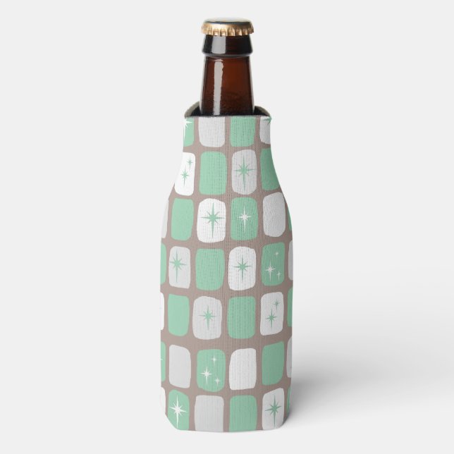 Retro Jade Starbursts Bottle Cooler (Bottle Front)