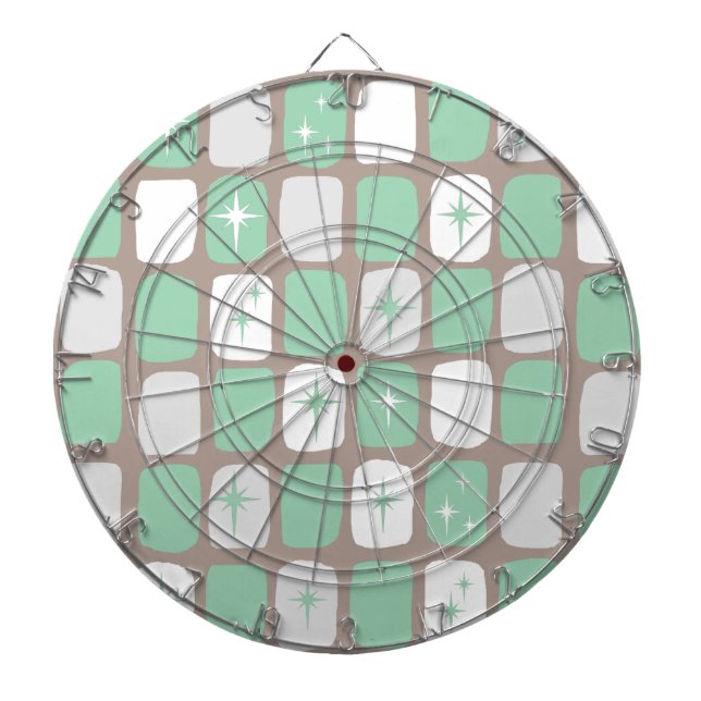 Retro Jade Starbursts Dart Board (Front)