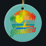 Retro Jamaica Summer Beach Vacation For Men Women Ceramic Ornament<br><div class="desc">Retro Jamaica Summer Beach Vacation For Men Women Family Gift. Perfect gift for your dad,  mom,  papa,  men,  women,  friend and family members on Thanksgiving Day,  Christmas Day,  Mothers Day,  Fathers Day,  4th of July,  1776 Independent day,  Veterans Day,  Halloween Day,  Patrick's Day</div>