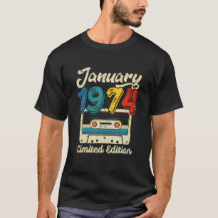 Retro January 1974 Cassette Tape 48Th Birthday Dec T-Shirt