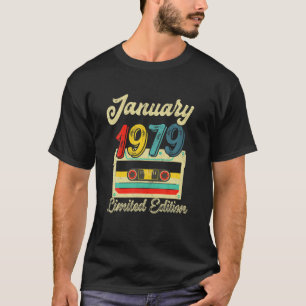 Retro January 1979 Cassette Tape 43Rd Birthday Dec T-Shirt