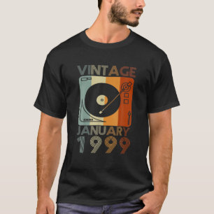 Retro January 1999 T 23Rd Birthday Gift 23 Years O T-Shirt