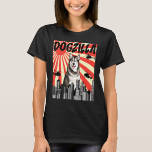 Retro Japanese Dogzilla Alaskan Malamute T-Shirt