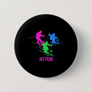 Retro Jay Peak Vermont Skiing Skier 90s 2 Inch Round Button