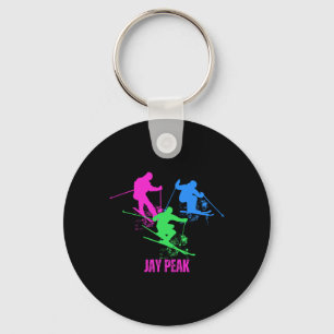 Retro Jay Peak Vermont Skiing Skier 90s  Keychain