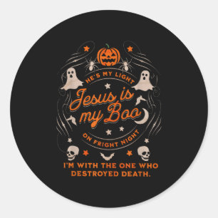 Retro Jesus Is My Boo Christian Halloween Easy Cos Classic Round Sticker