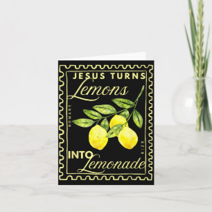 Retro Jesus Turns Lemons Lemonade Card