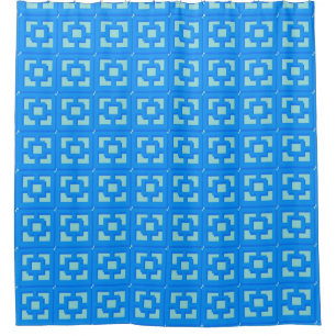 Retro Jet Set Blue Trellis Douche rideau