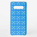 Retro Jet Set Blue Trellis Phone Case<br><div class="desc">Add a splash of mid-century modern Palm Springs everywhere you go with this Retro Jet Set Blue Trellis patterned phone case. It was inspired by vintage concrete breeze blocks. The deconstructed take on 1950s architecture will give an instant designer feel to everyday life.</div>