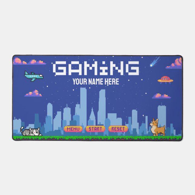 Retro Jeu Pixel Art Desk Mat - Configuration du jo (Recto)