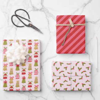 Retro Jingle Bells Christmas Wrapping Paper Set