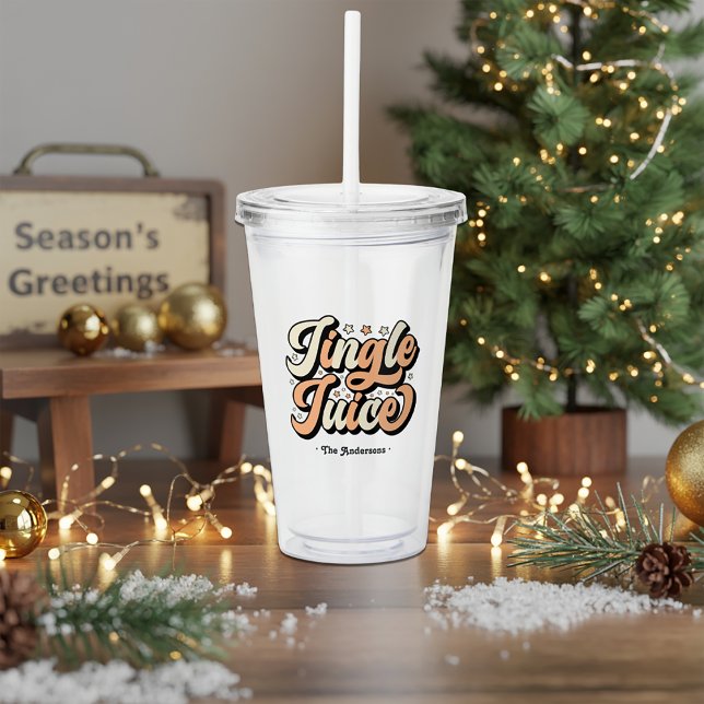 Retro “Jingle Juice” Personalized Christmas Acrylic Tumbler (Retro “Jingle Juice” Personalized Christmas Acrylic Tumbler)