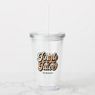 Retro “Jingle Juice” Personalized Christmas Acrylic Tumbler