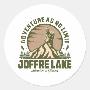 Retro Joffre Lake Hike Classic Round Sticker