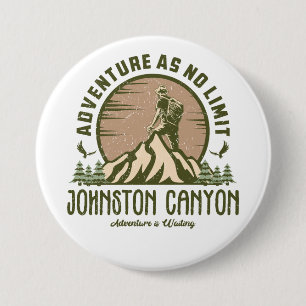Retro Johnston Canyon Hike 3 Inch Round Button