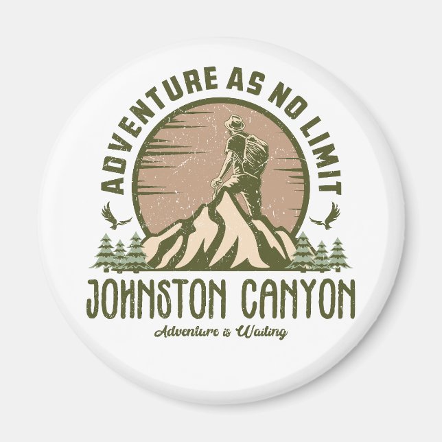 Retro Johnston Canyon Hike  Magnet (Front)