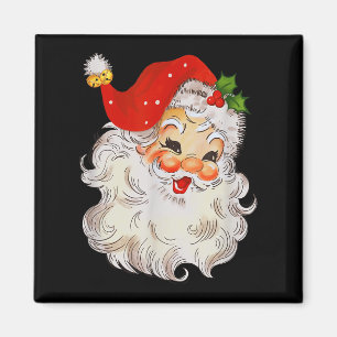 Retro Jolly Santa Claus Face Vintage St. Nick Chri Magnet