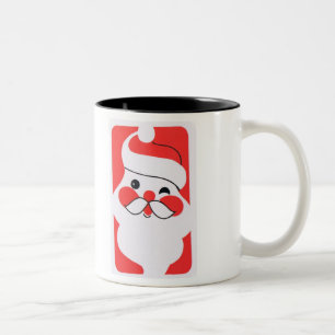Retro Jolly Santa Claus Two-Tone Coffee Mug