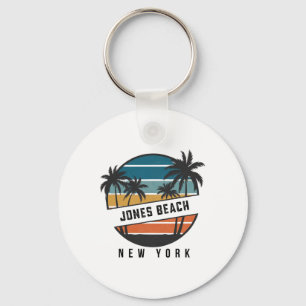 Retro Jones Beach New York Surfboard Surfing Keychain
