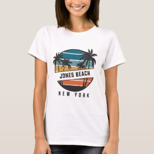 Retro Jones Beach New York Surfboard Surfing T-Shirt