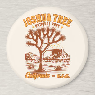 Retro Joshua Tree Illustration in Ochre Red Magnet