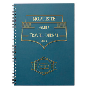 Rétro journal de voyage de campeur de rv