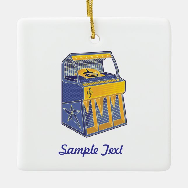 Retro Jukebox Ceramic Ornament (Front)