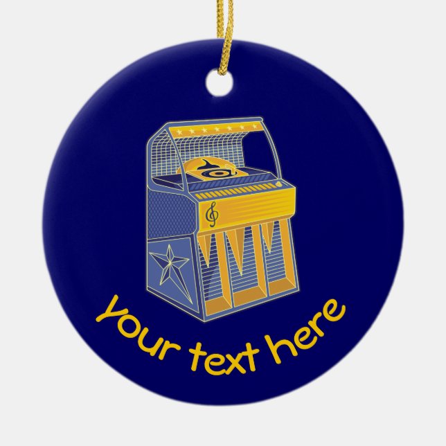 Retro Jukebox Ceramic Ornament (Front)