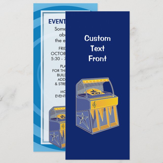 Retro Jukebox Invitation (Front/Back)