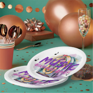 Retro Jukebox Music Birthday Party Paper Plate