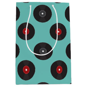 Retro Jukebox Records Pattern   Medium Gift Bag