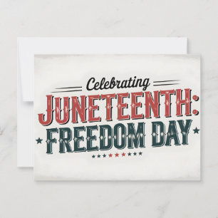 Retro Juneteenth Typography, Black Freedom day Postcard