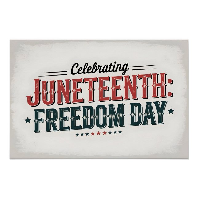 Retro Juneteenth Typography, Black Freedom day Poster (Front)