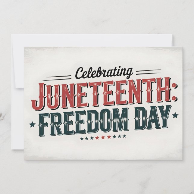 Retro Juneteenth Typography, Black Freedom day Save The Date (Front)