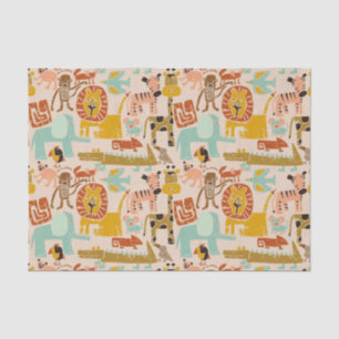 Retro Jungle Animals Cute Patterned Tissue Paper