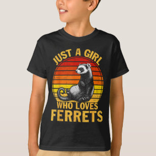 Retro Just A Girl Who Loves Ferrets Ferret Lover  T-Shirt
