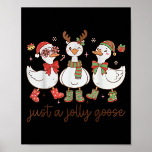 Retro Just A Jolly Goose Satan Christmas Holiday C Poster