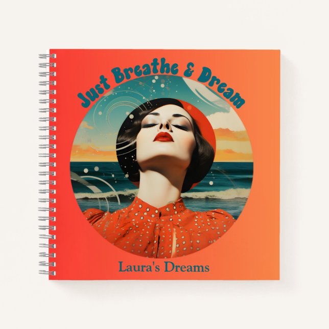 Retro Just Breathe & Dream Journal (Front)