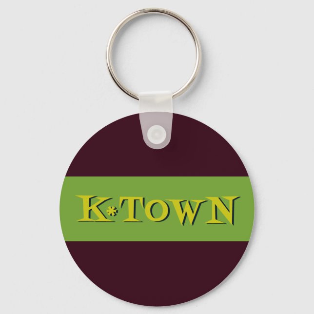 Retro K*Town Avocado Gold Keychain (Front)