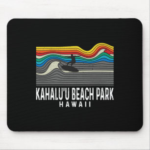 Retro Kahalu'u Beach Park Hawaii Surfboarder Surfb Mouse Pad