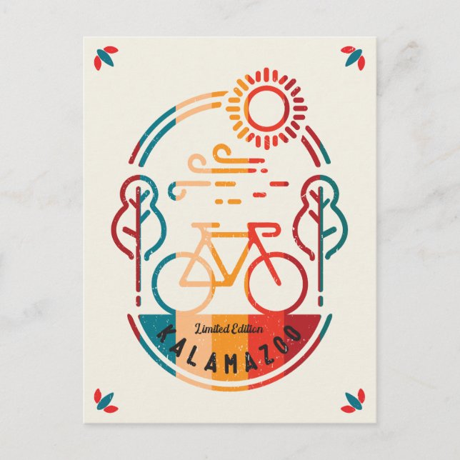 Retro Kalamazoo Bike Trail  Postcard (Front)