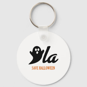 Retro Kamala Harris Halloween Comma La Ghost Pumpk Keychain