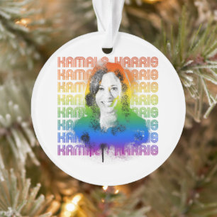Retro Kamala Harris Pride Ornament