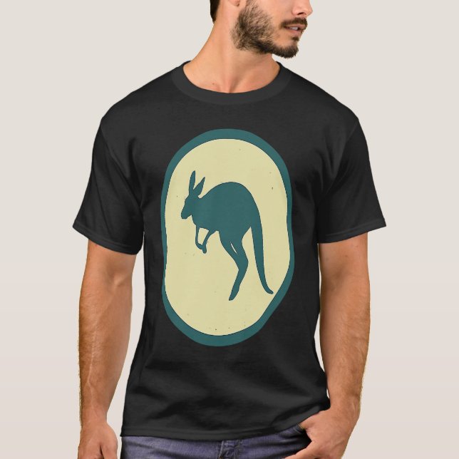 Retro Kangaroo Vintage  Wild Animal T-Shirt (Front)